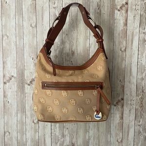 DOONEY & BOURKE tan logo hobo bag. Used